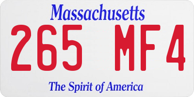 MA license plate 265MF4