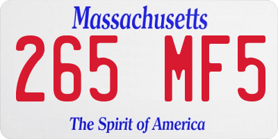 MA license plate 265MF5