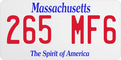 MA license plate 265MF6