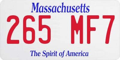 MA license plate 265MF7