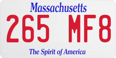 MA license plate 265MF8