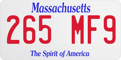 MA license plate 265MF9