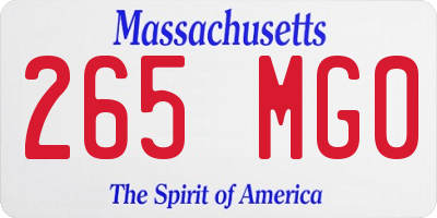 MA license plate 265MG0
