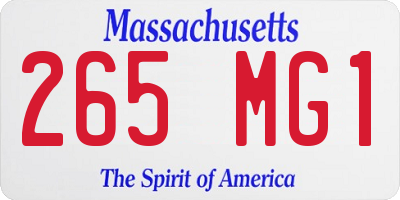 MA license plate 265MG1