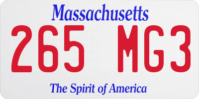 MA license plate 265MG3