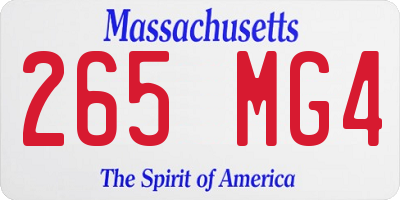 MA license plate 265MG4