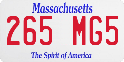 MA license plate 265MG5