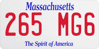 MA license plate 265MG6