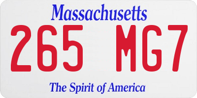 MA license plate 265MG7