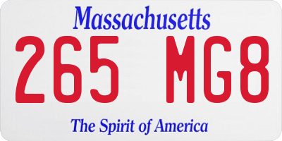 MA license plate 265MG8
