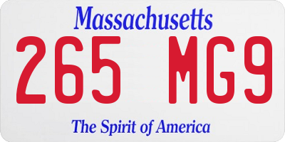 MA license plate 265MG9