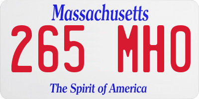 MA license plate 265MH0
