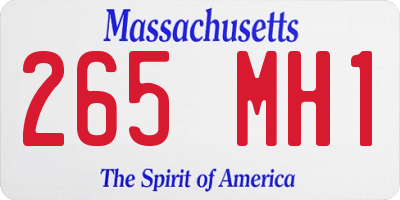 MA license plate 265MH1
