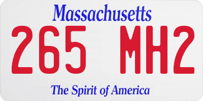 MA license plate 265MH2