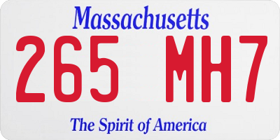 MA license plate 265MH7