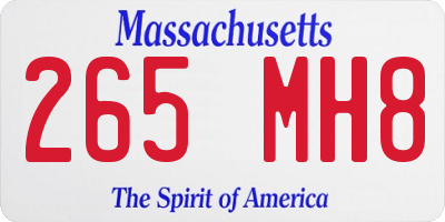 MA license plate 265MH8