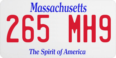 MA license plate 265MH9