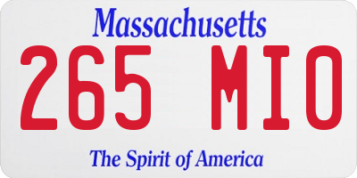 MA license plate 265MI0