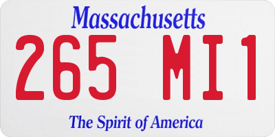 MA license plate 265MI1