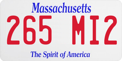 MA license plate 265MI2
