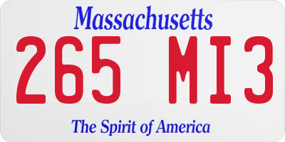 MA license plate 265MI3