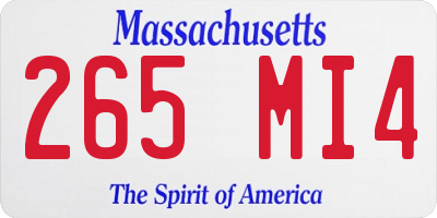 MA license plate 265MI4