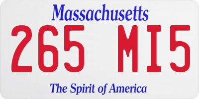 MA license plate 265MI5