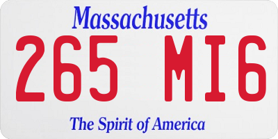 MA license plate 265MI6