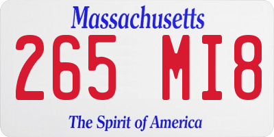 MA license plate 265MI8