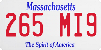 MA license plate 265MI9