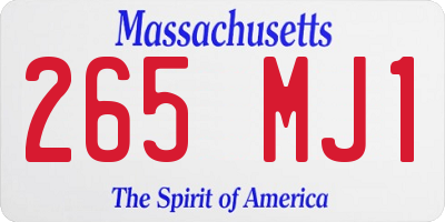 MA license plate 265MJ1