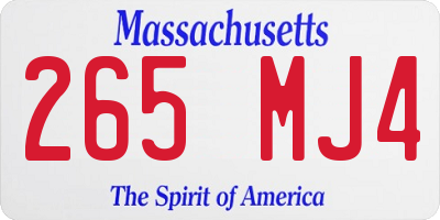 MA license plate 265MJ4