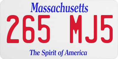 MA license plate 265MJ5