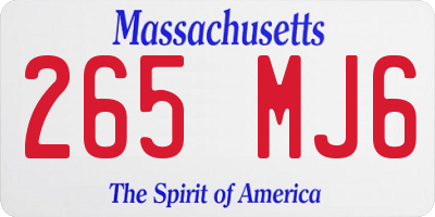 MA license plate 265MJ6