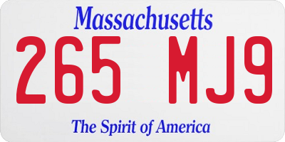 MA license plate 265MJ9