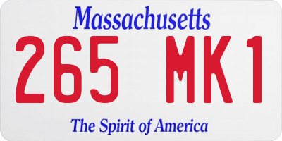 MA license plate 265MK1