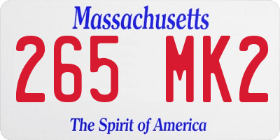 MA license plate 265MK2