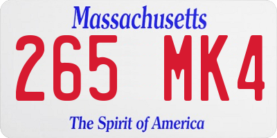 MA license plate 265MK4