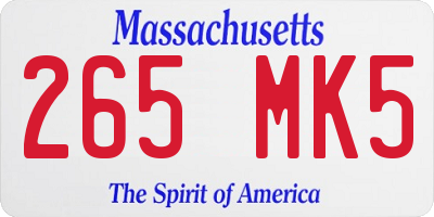 MA license plate 265MK5