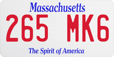 MA license plate 265MK6
