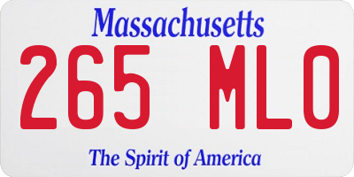 MA license plate 265ML0