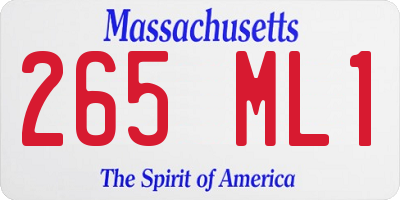 MA license plate 265ML1