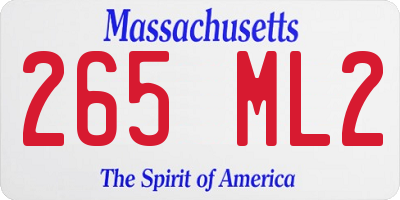 MA license plate 265ML2
