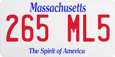 MA license plate 265ML5