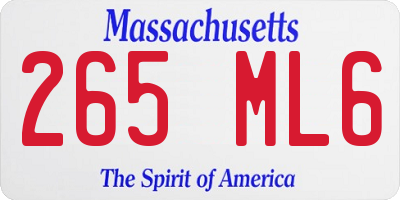 MA license plate 265ML6