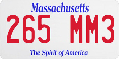 MA license plate 265MM3