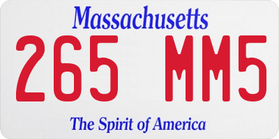 MA license plate 265MM5