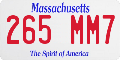 MA license plate 265MM7