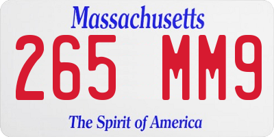 MA license plate 265MM9