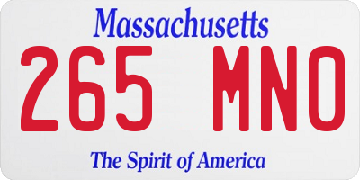 MA license plate 265MN0